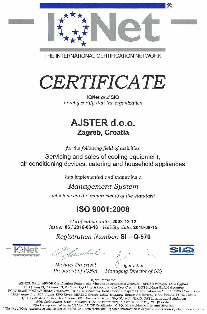 Iso 9001 obnova certifikata
